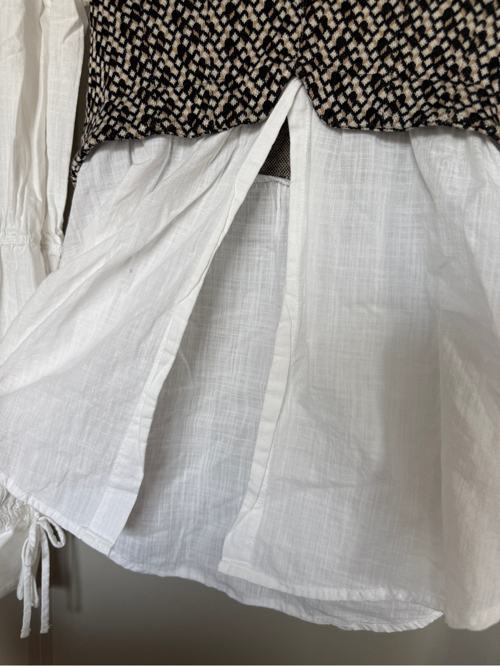 BY ANTHROPOLOGIE Layered Jacquard Vest & Blouse White Pullover Casual Formal Top - Picture 8 of 9